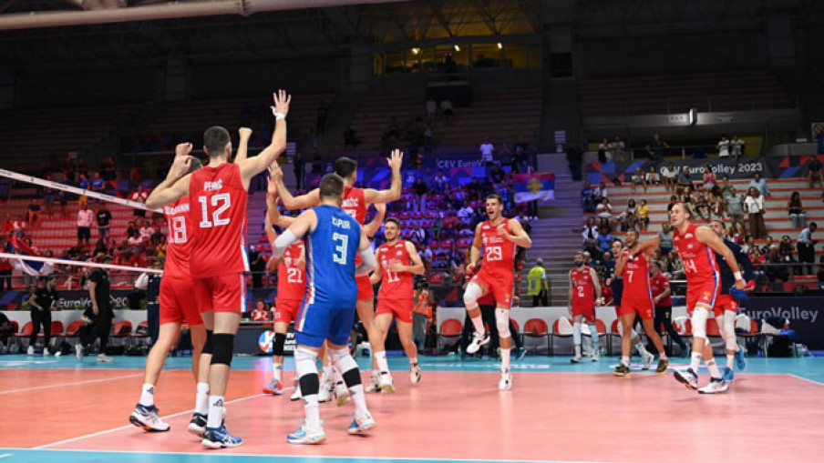 Odbojkaši Srbije pobedili Češku 3:0 u osmini finala Evropskog prvenstva